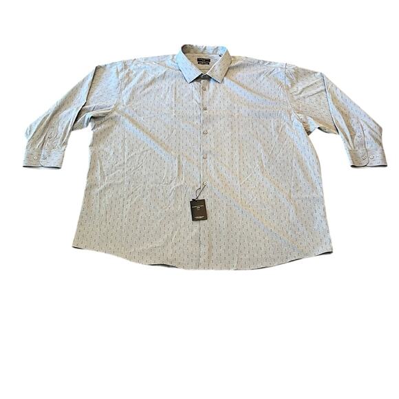 NWT Shaquille O'Neal Big Tall Button Down Long Sleeve Pattern Dress Shirt 4XLG - Picture 2 of 12